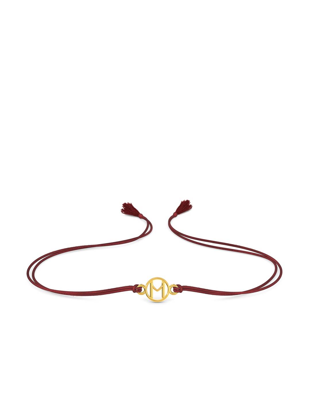 

MELORRA 18KT Gold Magic Initial M Charm Rakhi, Yellow