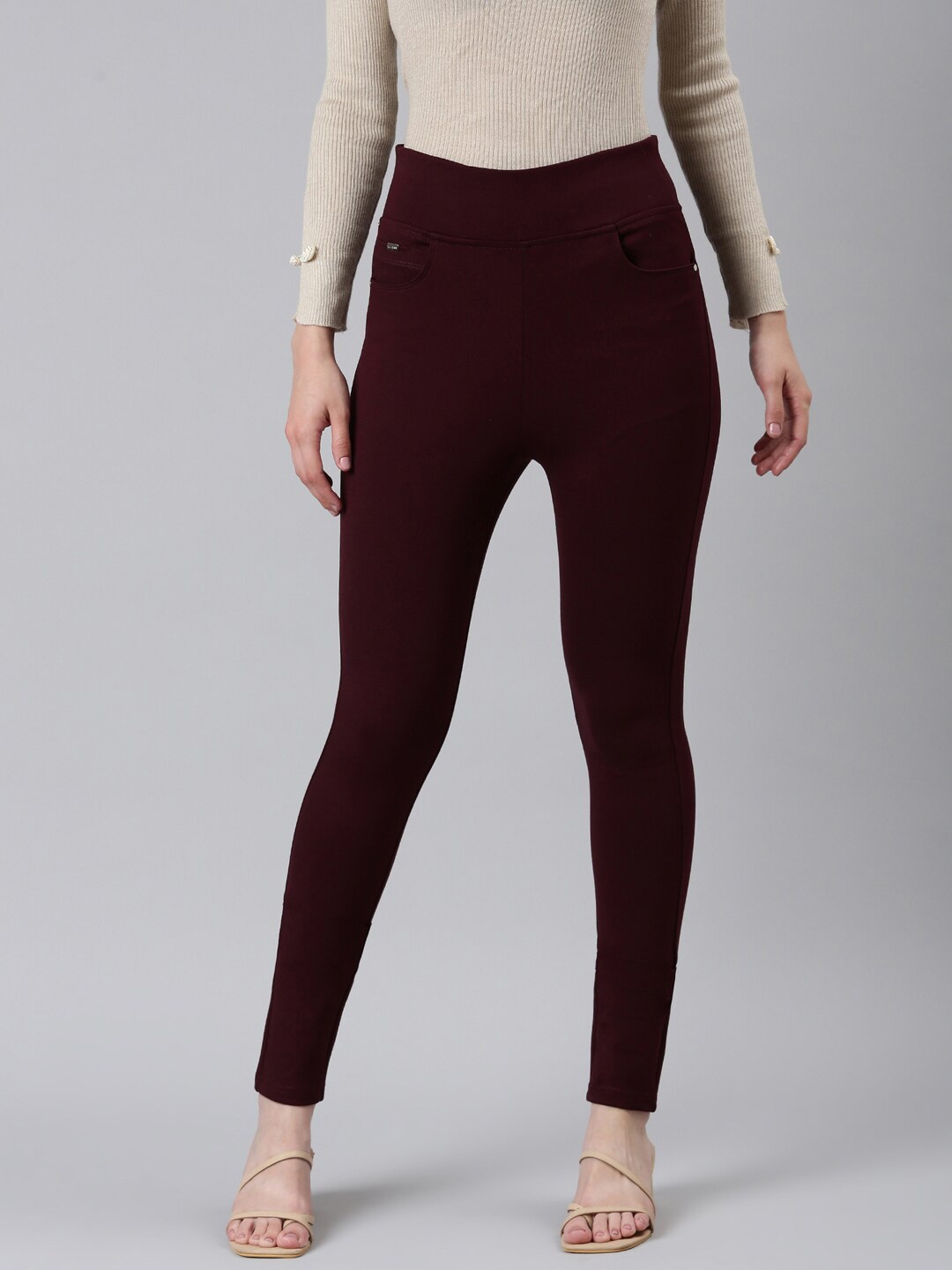 

SHOWOFF Women Burgundy Skinny Fit Jeggings