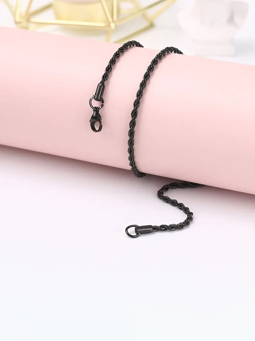 

MEENAZ Men Silver-Plated Chain, Black