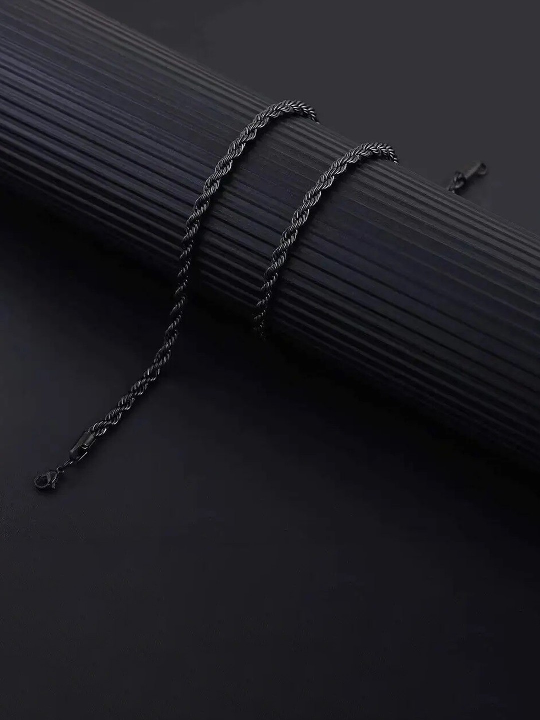 

MEENAZ Men Silver-Plated Chain, Black