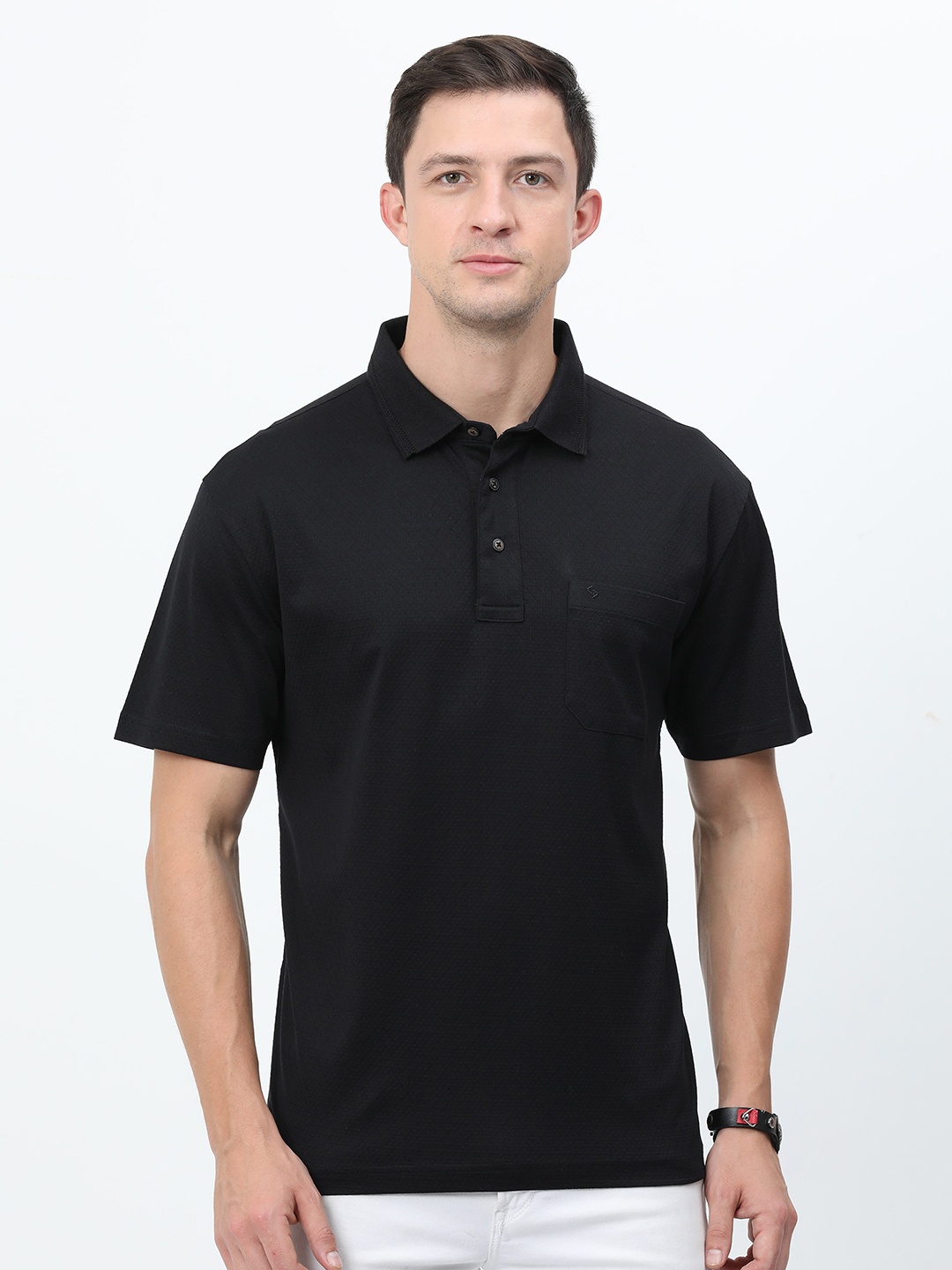 

Classic Polo Regular Fit Polo Collar Cotton T-shirt, Black