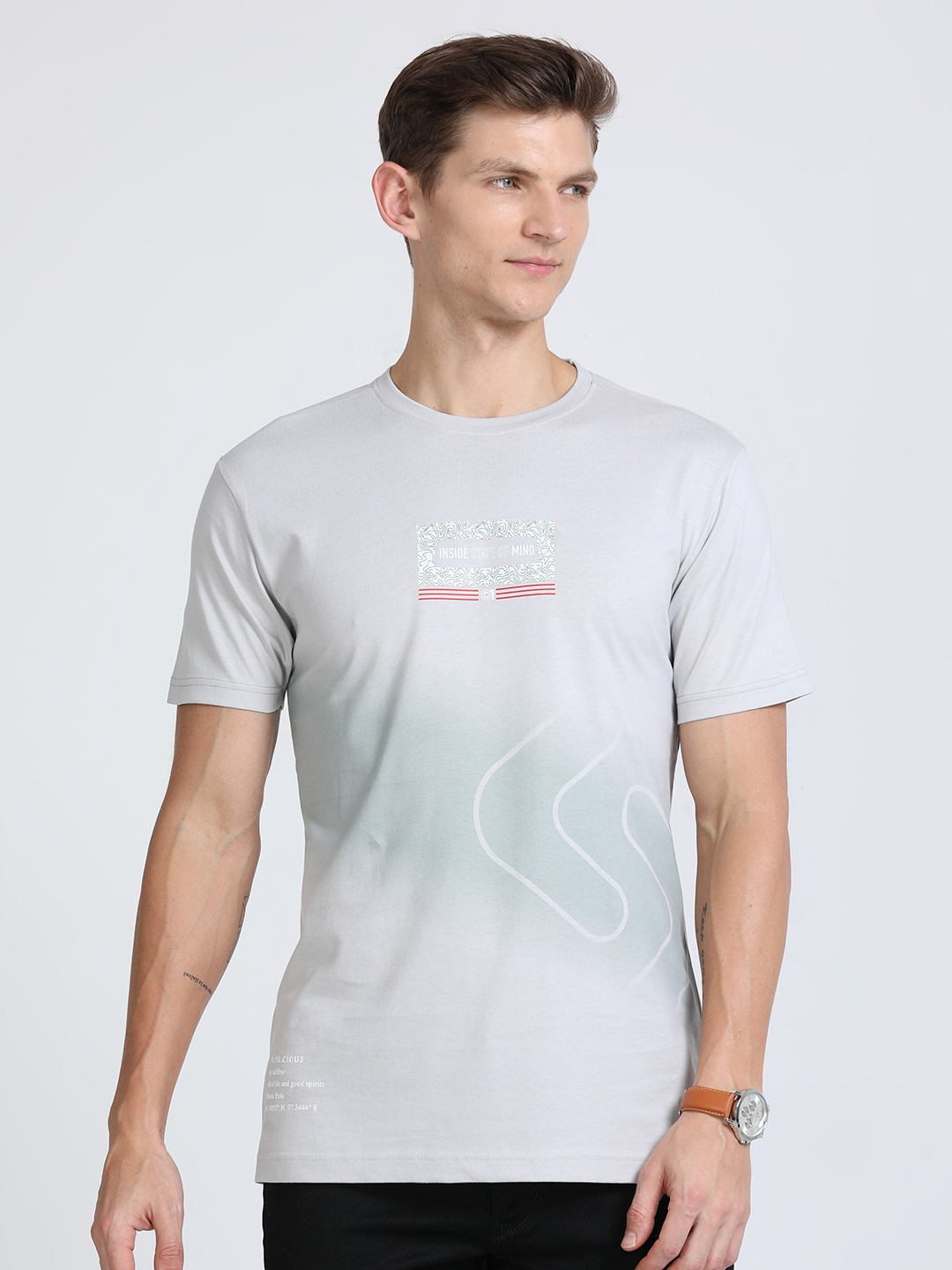 

Classic Polo Typography Printed Slim Fit Cotton T-shirt, Off white