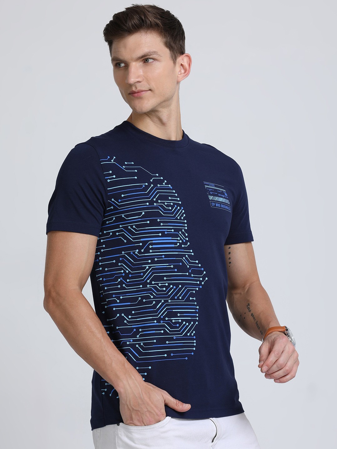 

Classic Polo Graphic Printed Slim Fit Cotton T-shirt, Blue