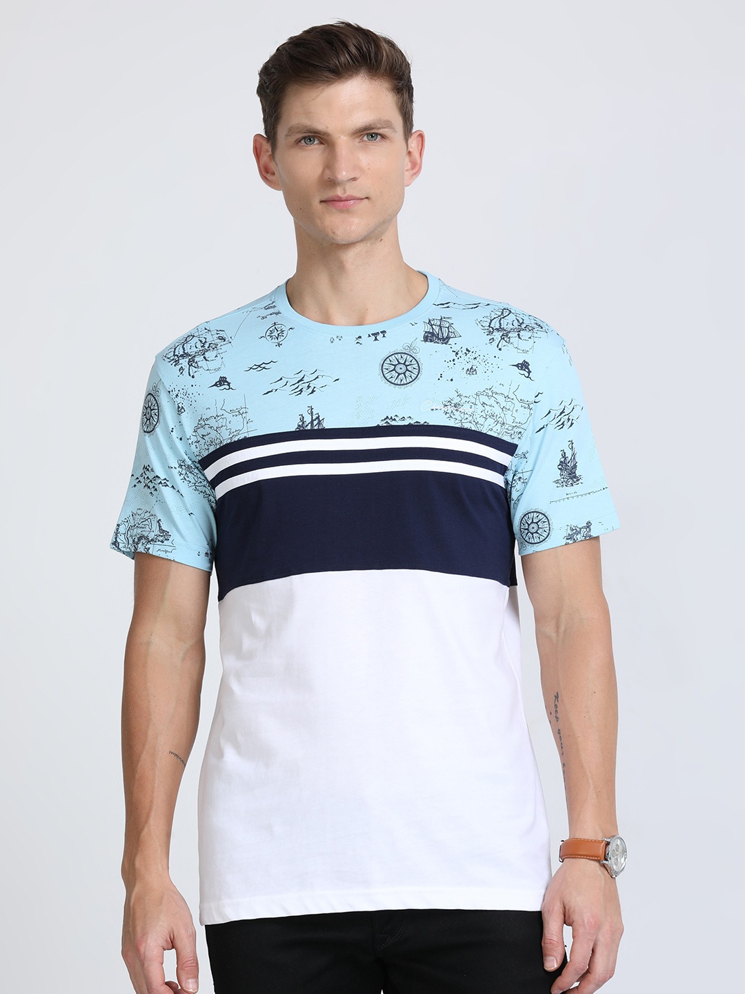

Classic Polo Colourblocked Slim Fit Cotton T-shirt, White