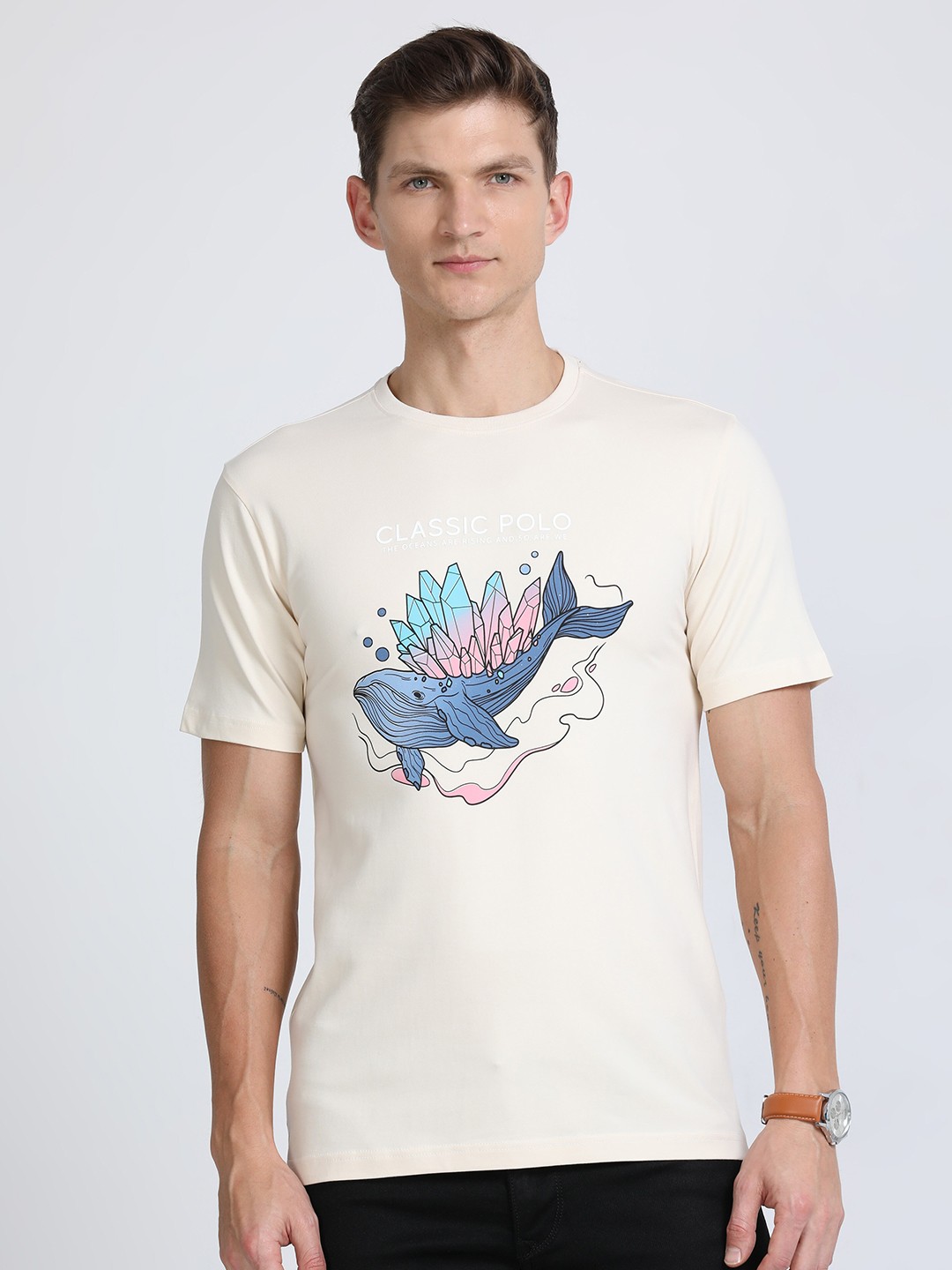 

Classic Polo Graphic Printed Slim Fit Cotton T-shirt, Yellow