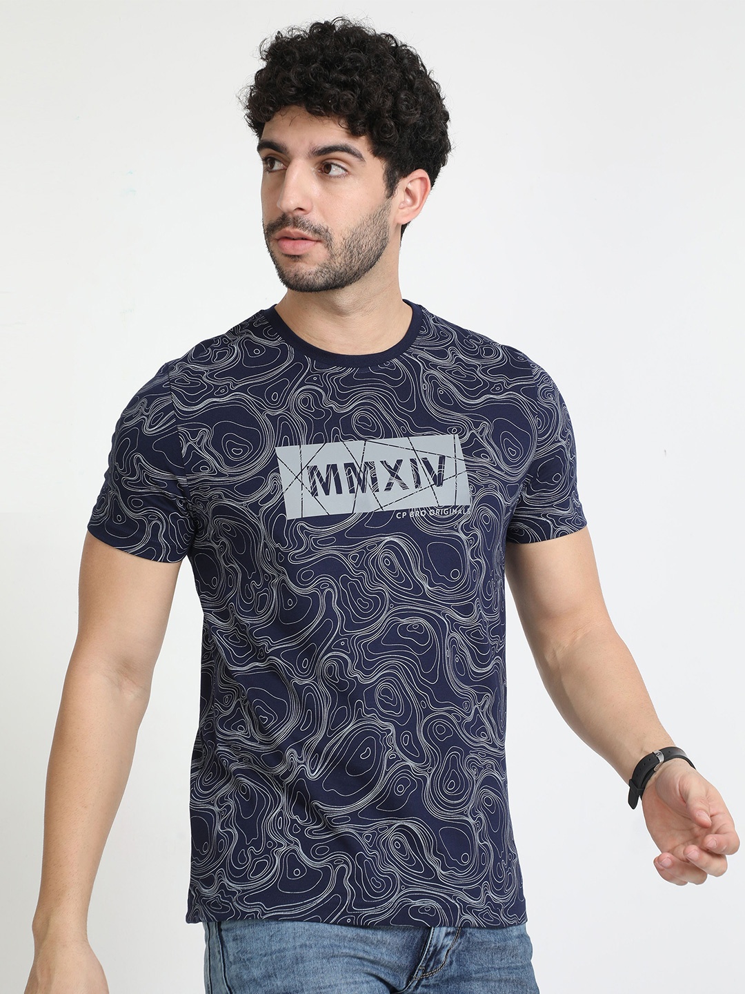 

Classic Polo Abstract Printed Cotton Slim Fit T-shirt, Blue