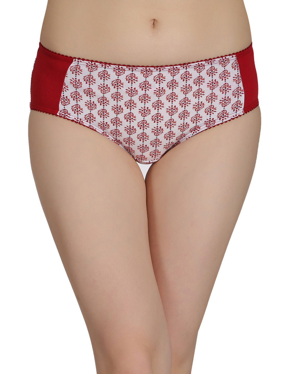 

Clovia White & Red Mid Waist Printed Hipster Briefs PN2388P04