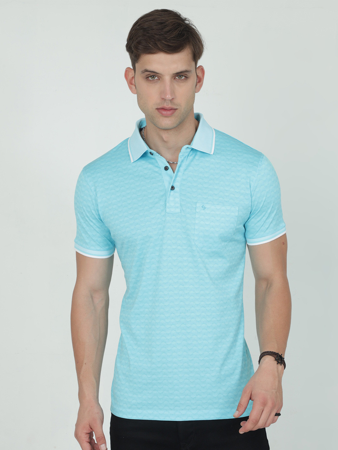 

Classic Polo Striped Polo Collar Cotton Slim Fit T-shirt, Blue