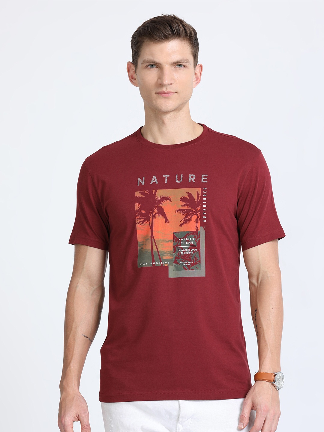 

Classic Polo Graphic Printed Cotton Slim Fit T-shirt, Brown