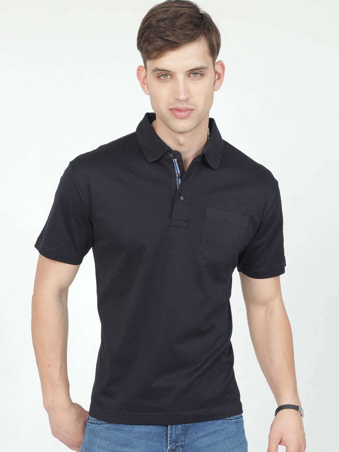 

Classic Polo Collar Pockets Cotton Regular T-shirt, Brown