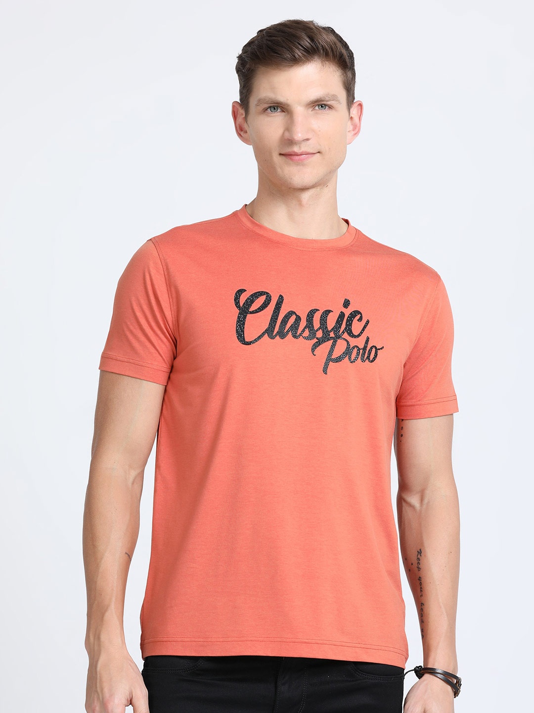 

Classic Polo Typography Printed Cotton Slim Fit T-shirt, Orange