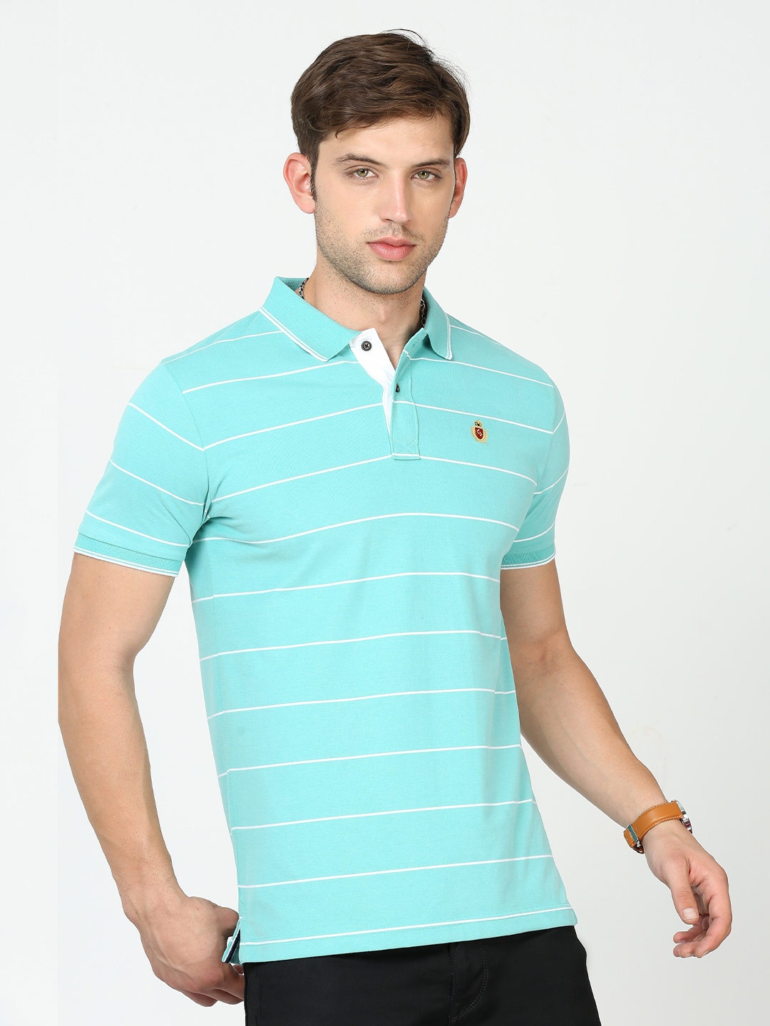 

Classic Polo Striped Cotton Polo Collar Slim Fit T-shirt, Blue