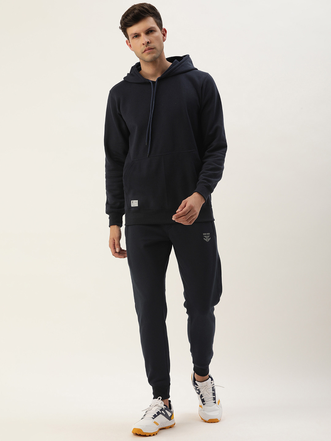 

Sports52 wear Solid Hooded Jacket With Joggers, Navy blue