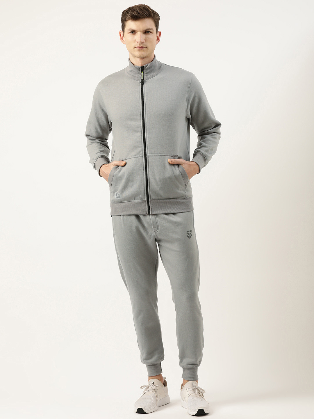 

Sports52 wear Solid Mock Collar Sport Tracksuit, Grey