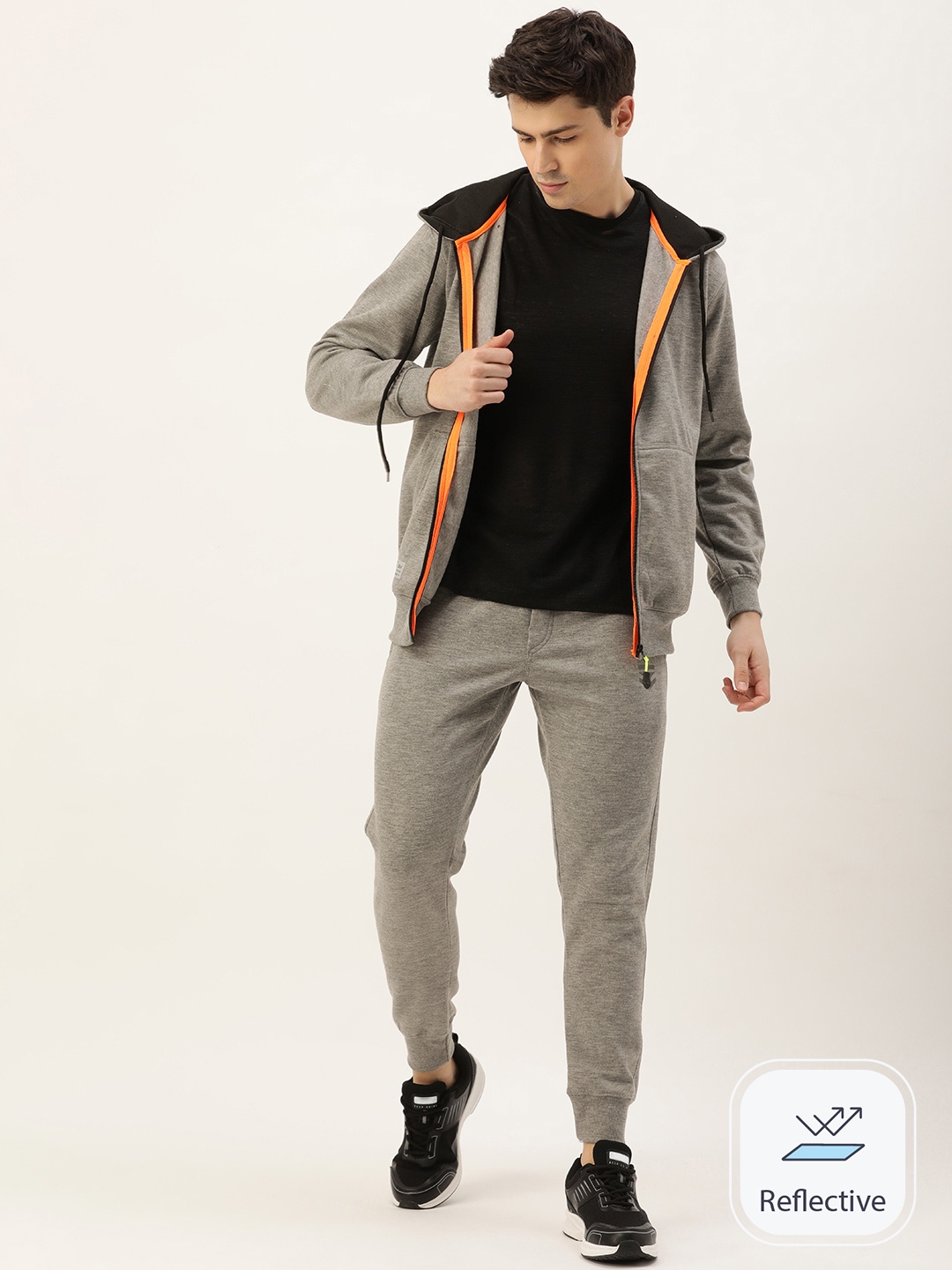 

Sports52 wear Solid Hooded Tracksuit, Grey melange