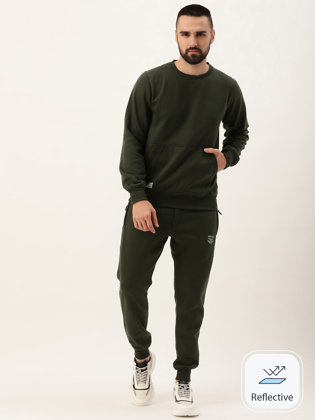 

Sports52 wear Men Round Neck Training Tracksuit, Olive