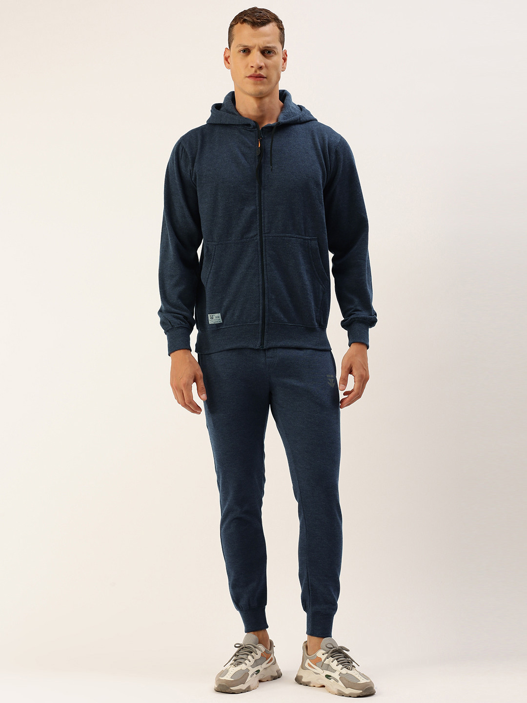 

Sports52 wear Solid Hooded Jacket With Joggers, Blue