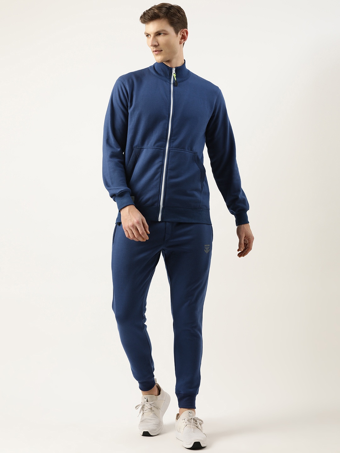 

Sports52 wear Men Solid Knitted Regular Fit Tracksuit, Blue