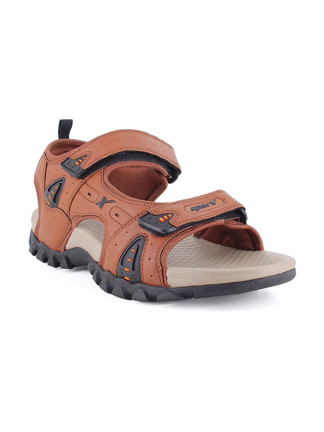 

Sparx Men Textured Sports Sandals With Velcro Closure, Tan