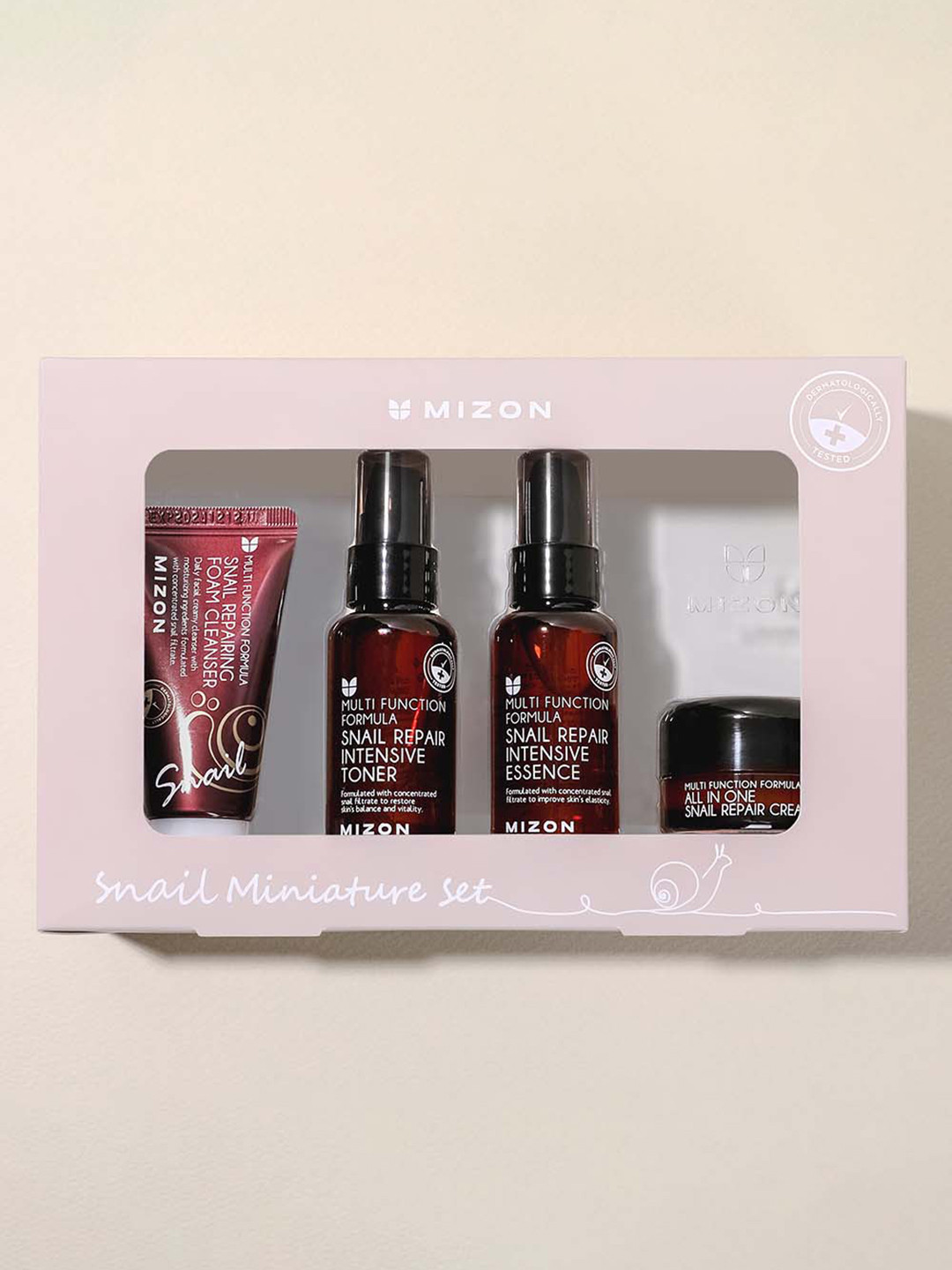 

MIZON 4 Pcs Snail Repair Miniature Skin Care Gift Set, Maroon