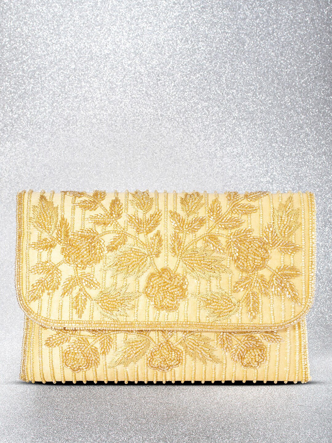 

Peora Floral Embellished Party Purse, Cream