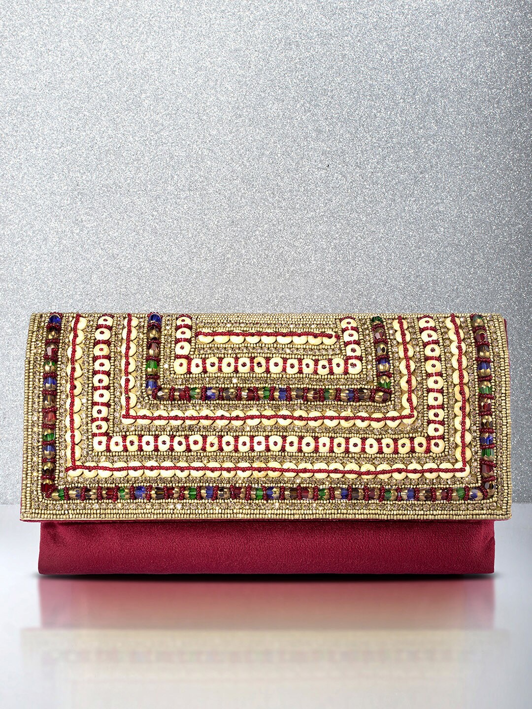 

Peora Embellished Party Purse, Maroon