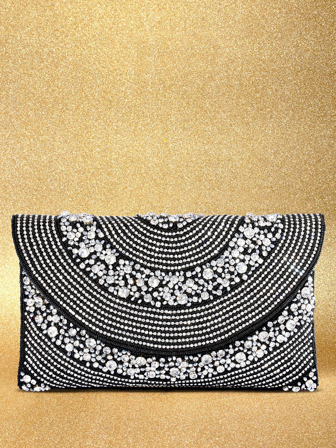 

Peora Embellished Purse Clutch, Black