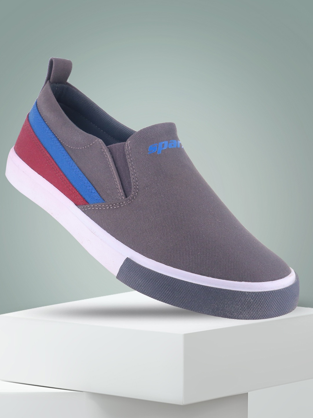 

Sparx Men Contrast Sole Slip-On Sneakers, Grey