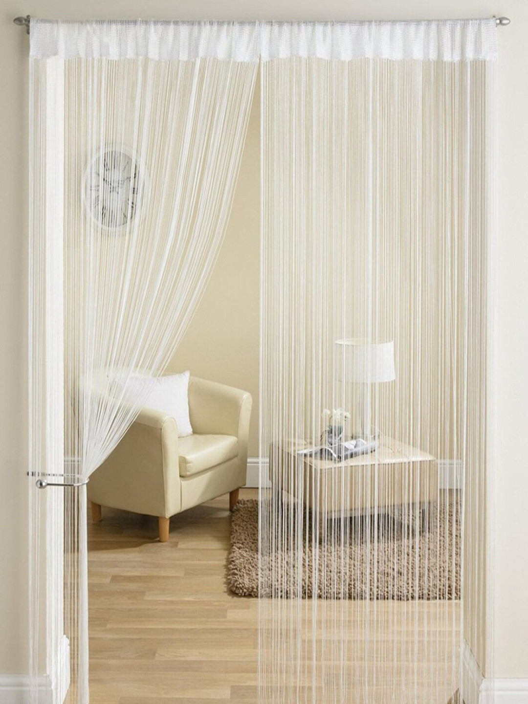

Homefab India 2 Pieces White Sheer Long Door Curtain