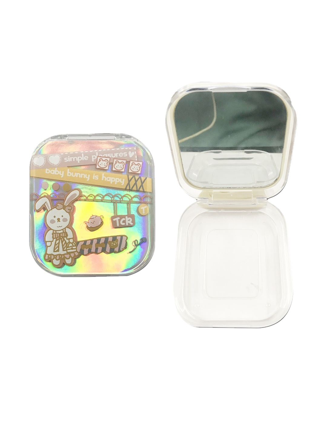 

COLOR STYLE Portable Foldable Hand Makeup Mirror In Box - Transparent