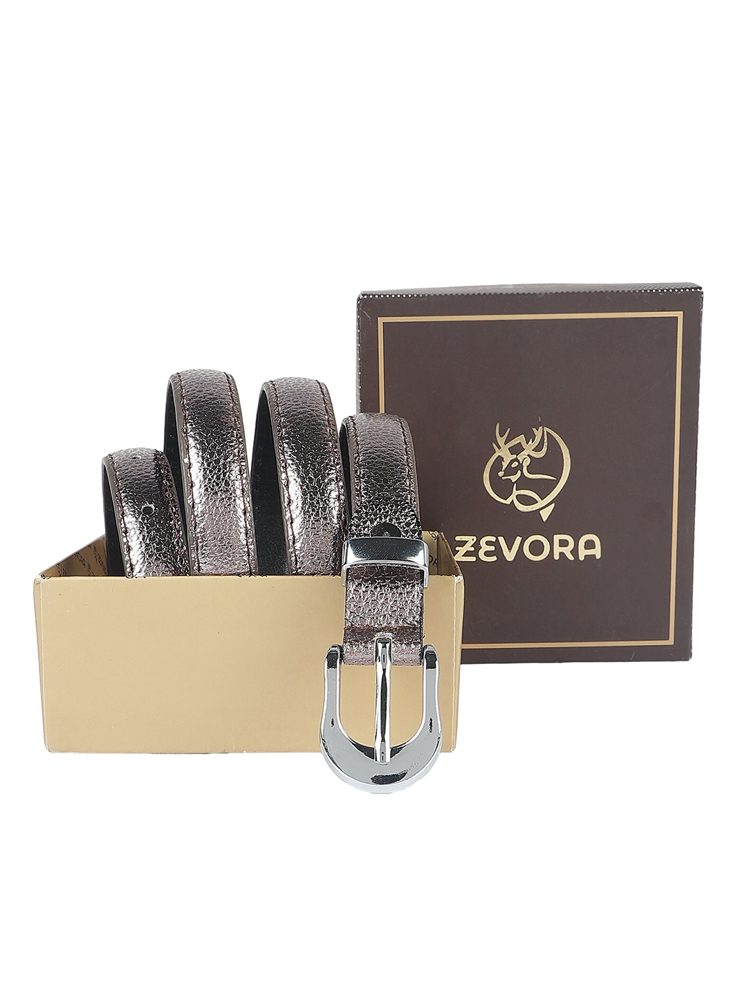 

ZEVORA Women Leather Belt, Brown