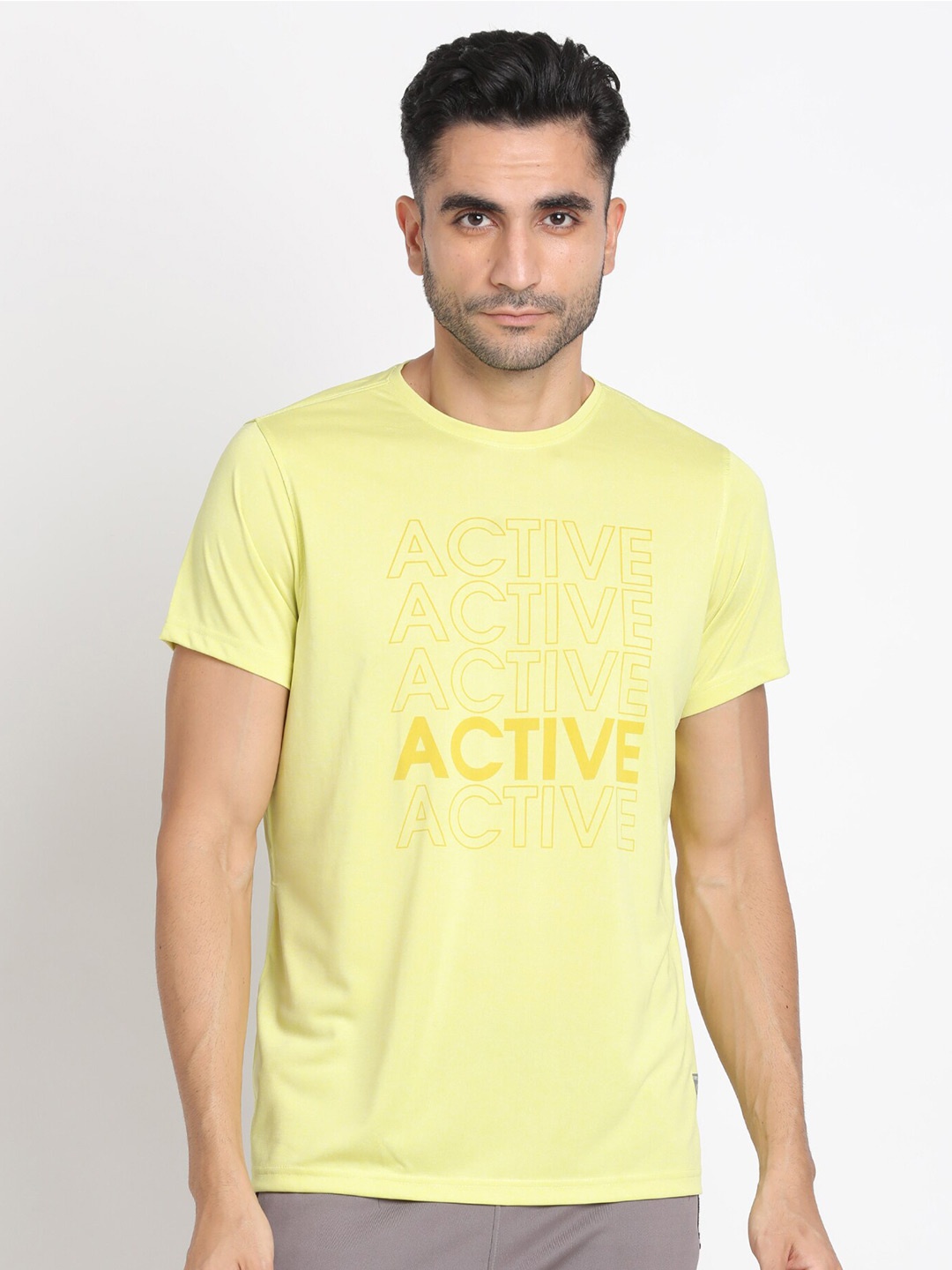 

Turtle Typography Printed Slim Fit T-shirt, Yellow