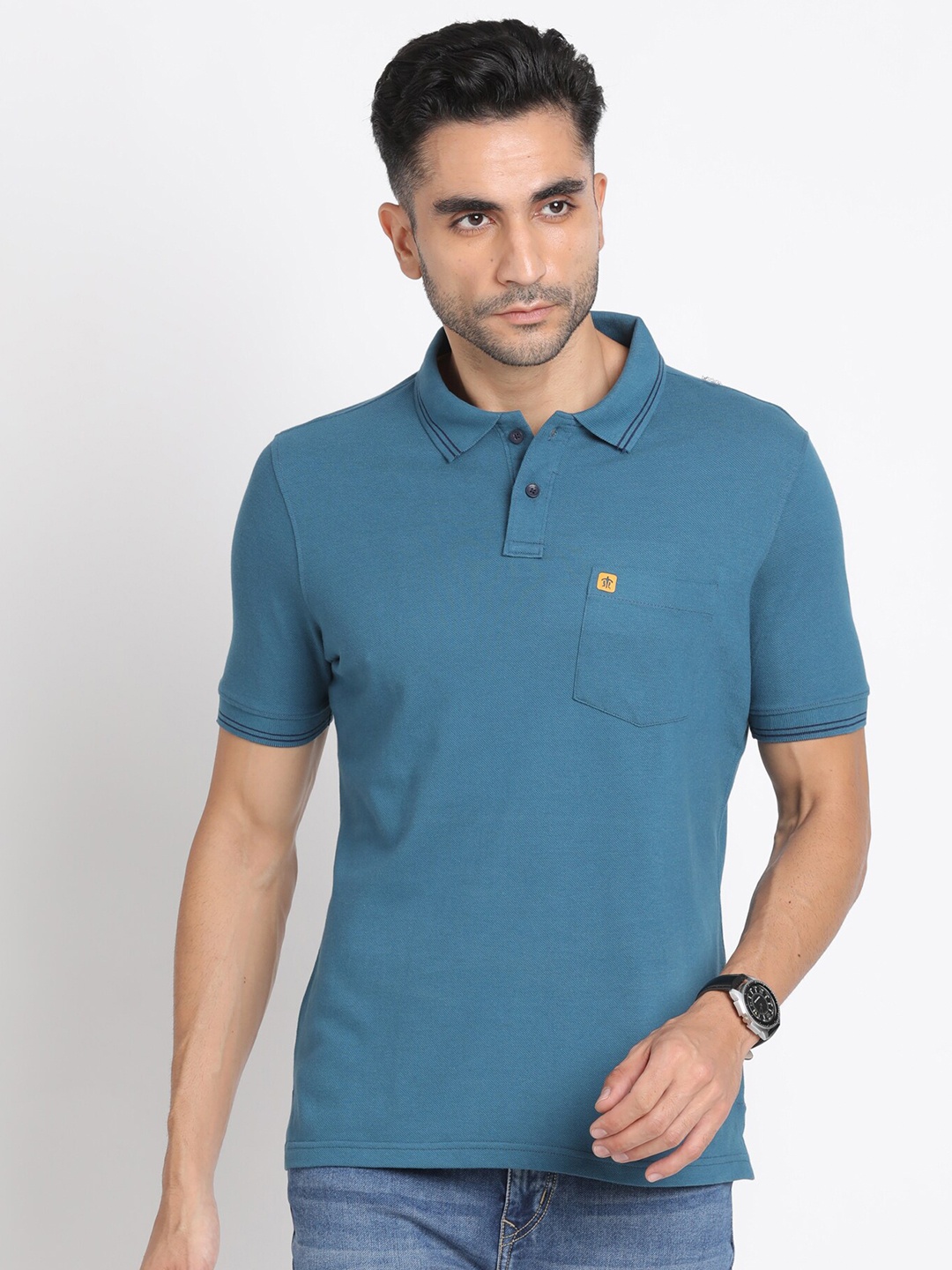 

Turtle Polo Collar Slim Fit T-Shirt, Blue