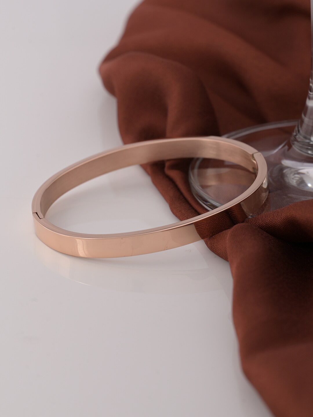

PALMONAS Rose Gold Rose Gold-Plated Bangle-Style Bracelet