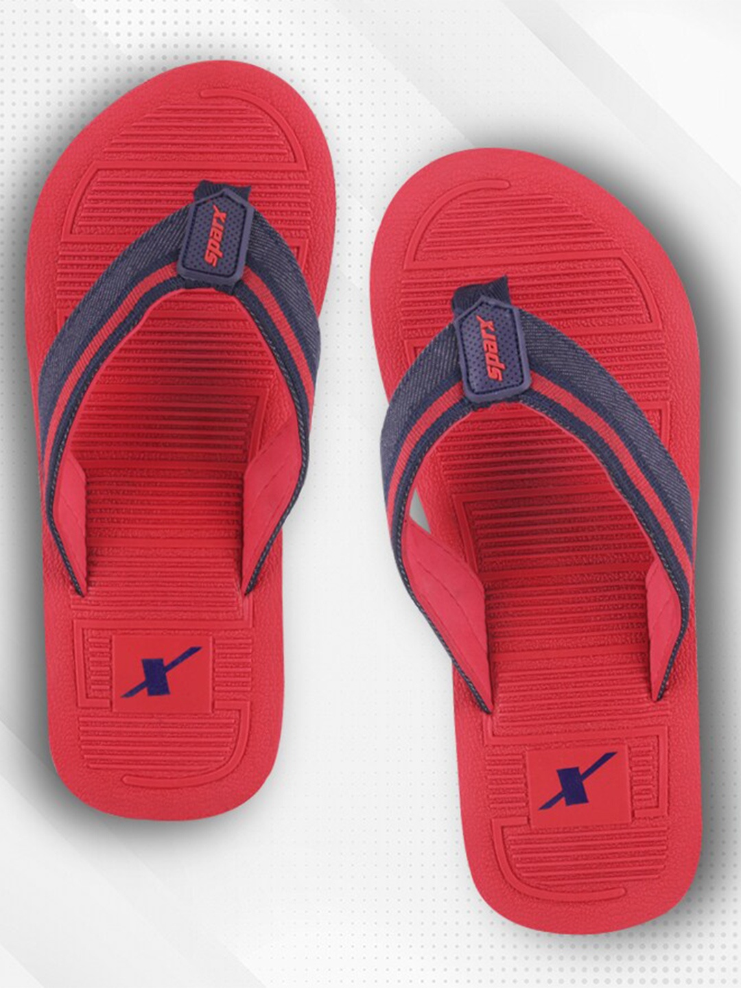 

Sparx Men Self Design Fabric Thong Flip-Flops, Red