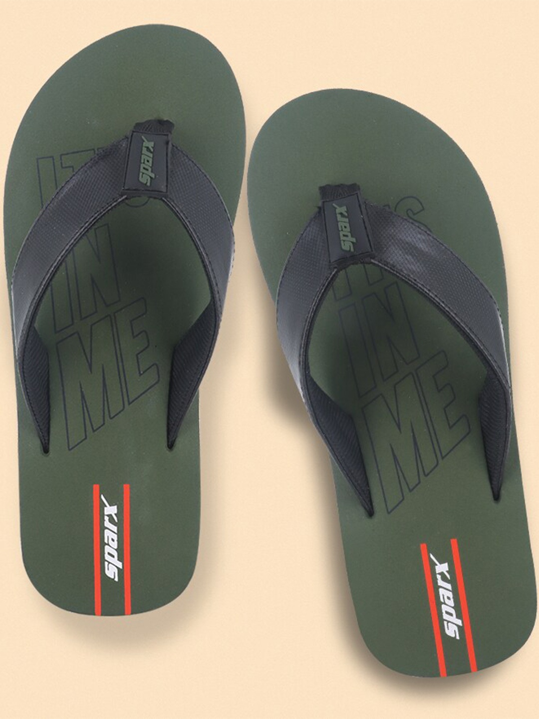 

Sparx Men Printed Thong Flip-Flops, Olive