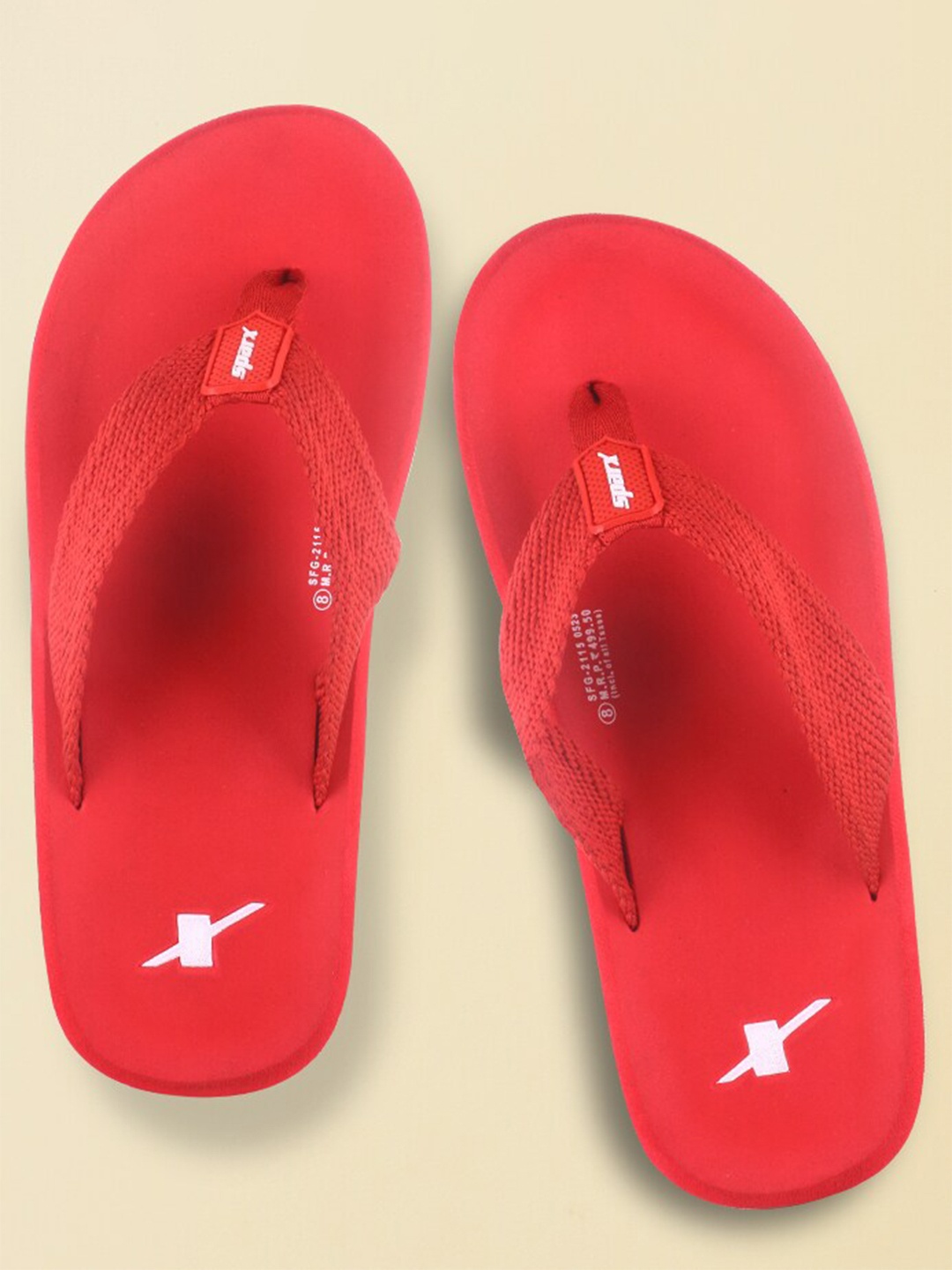

Sparx Men Brand Logo Printed Thong Flip-Flops, Red