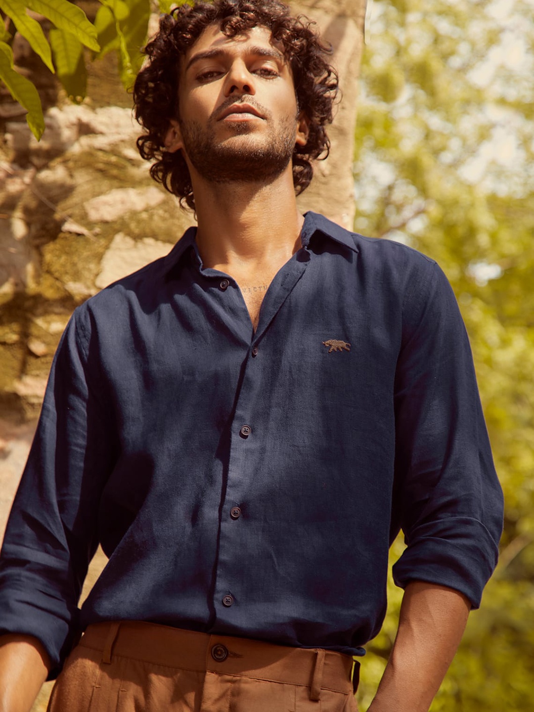 

Andamen Premium Opaque Linen Casual Shirt, Blue