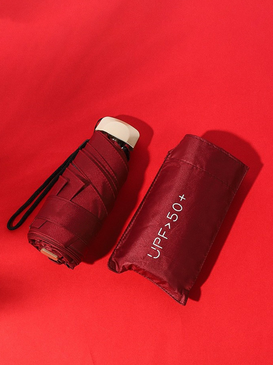 

Alexvyan Unisex 3 Fold Waterproof Automatic Umbrellas, Red