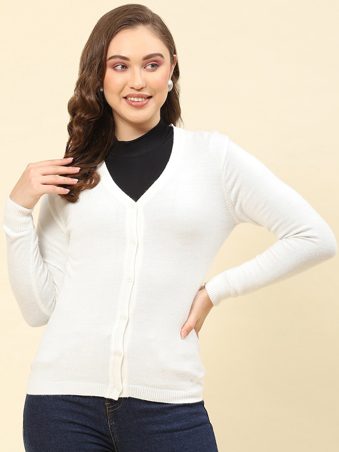 

Monte Carlo V-Neck Cardigan, Off white