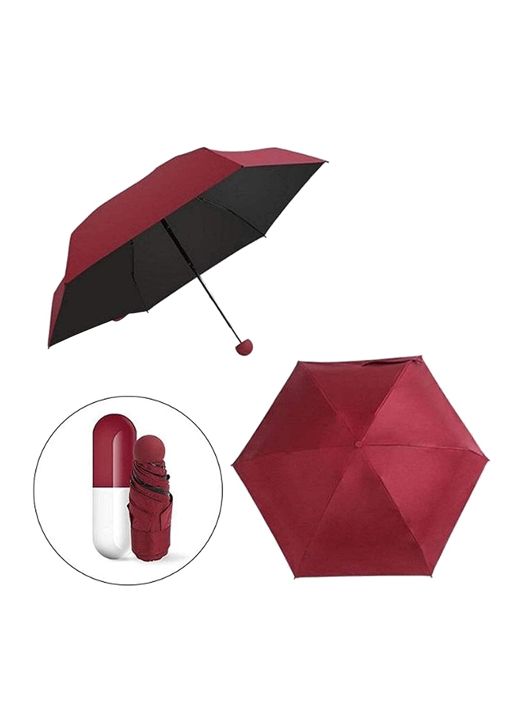 

Alexvyan Unisex 3 Fold UV Protection Umbrellas, Red