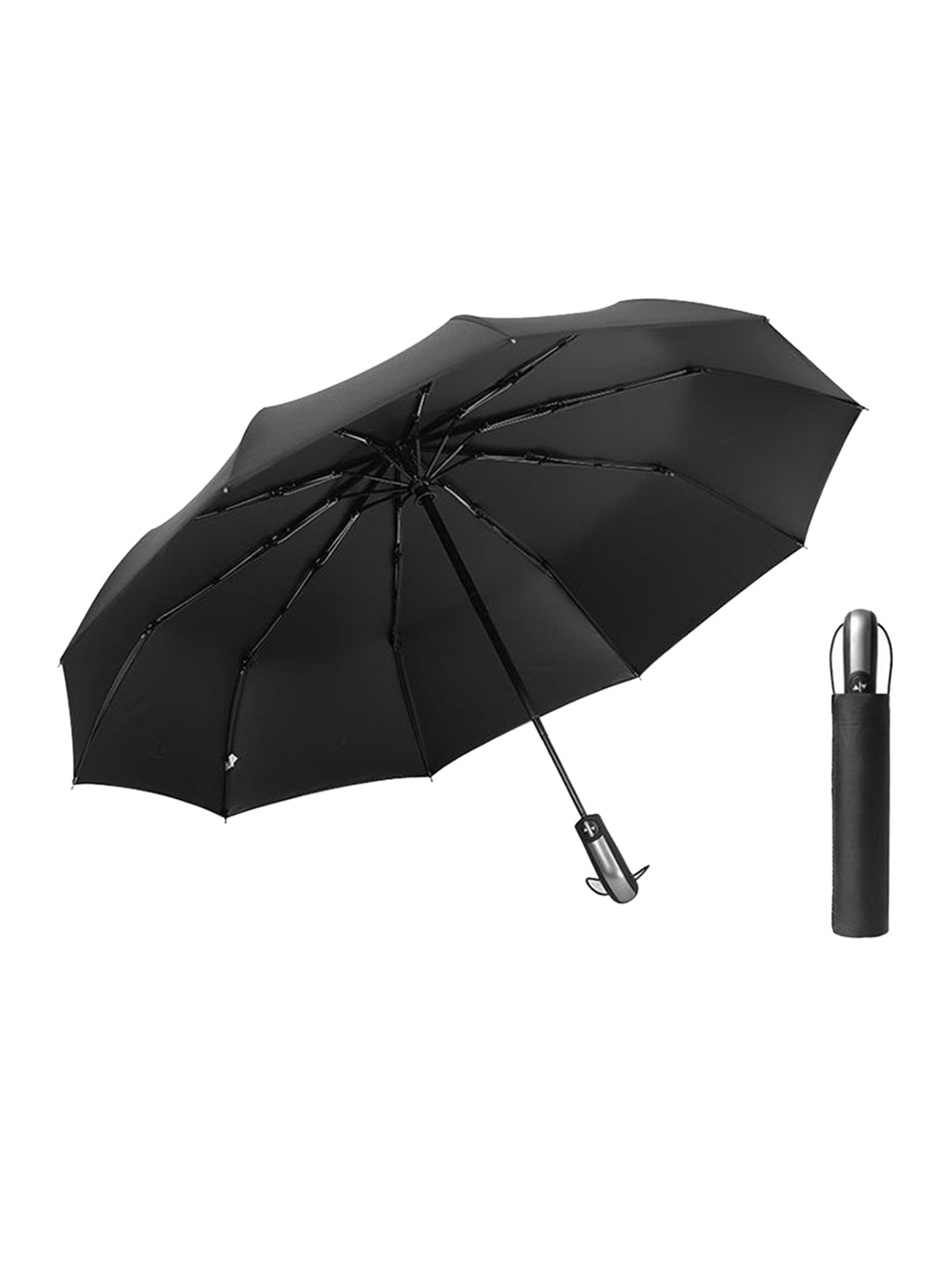 

Alexvyan Unisex 2 Fold Waterproof Umbrellas, Black