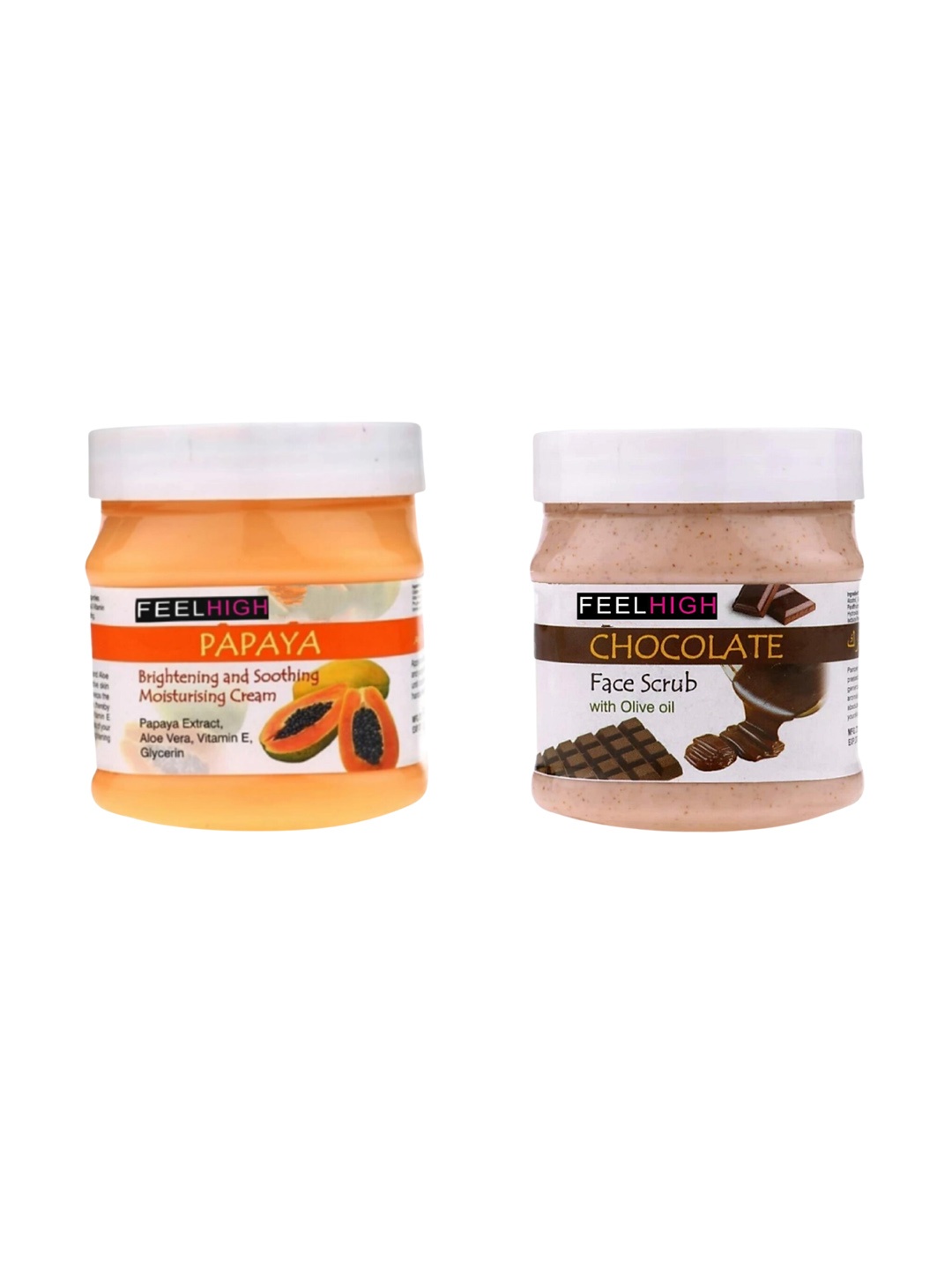 

FEELHIGH Set Of 2 Papaya Cream & Chocolate Scrub 500ml Each, Multi