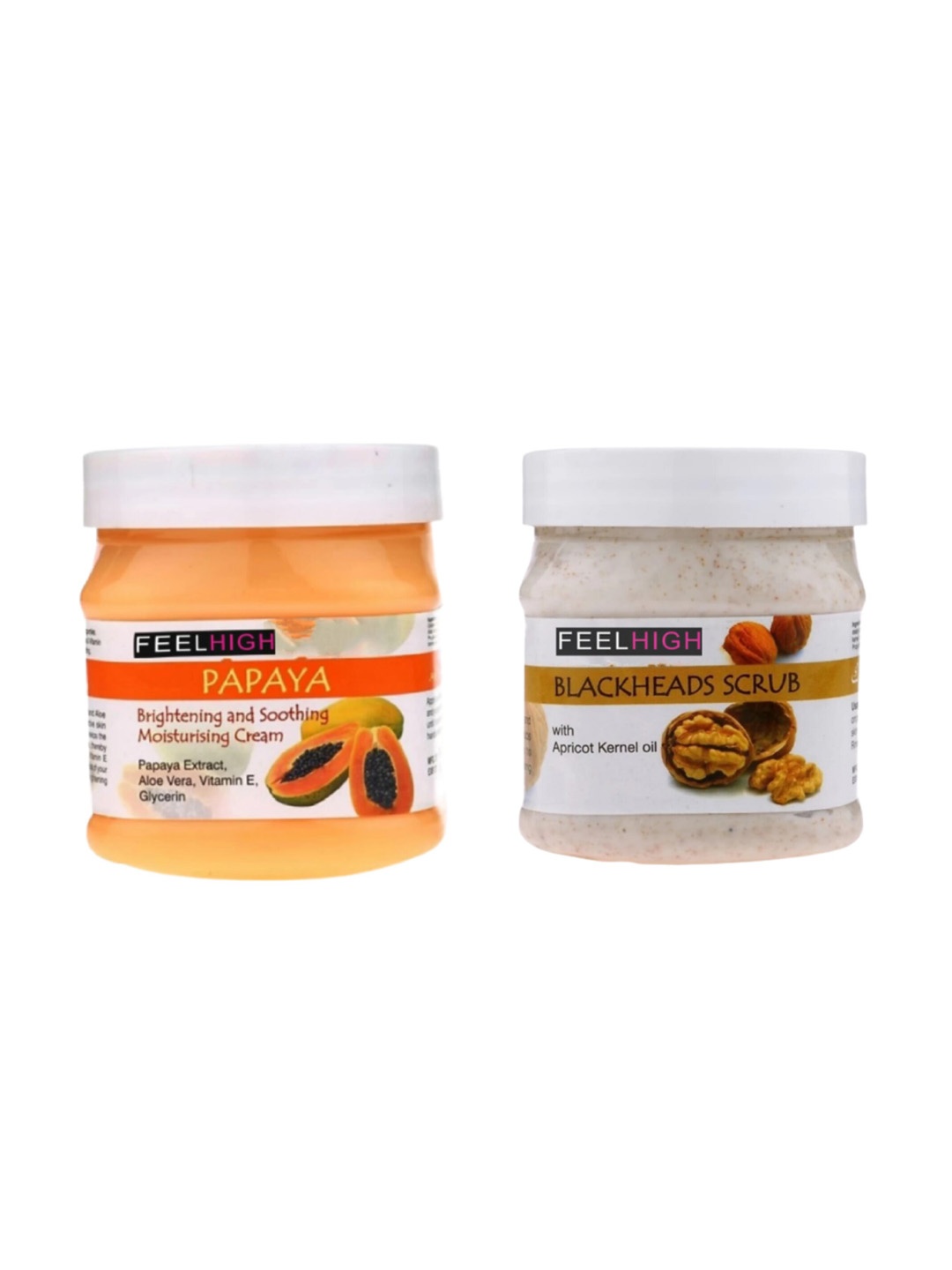 

FEELHIGH Set Of Papaya Cream And Blackhead Scrub - 500ml Each, Multi