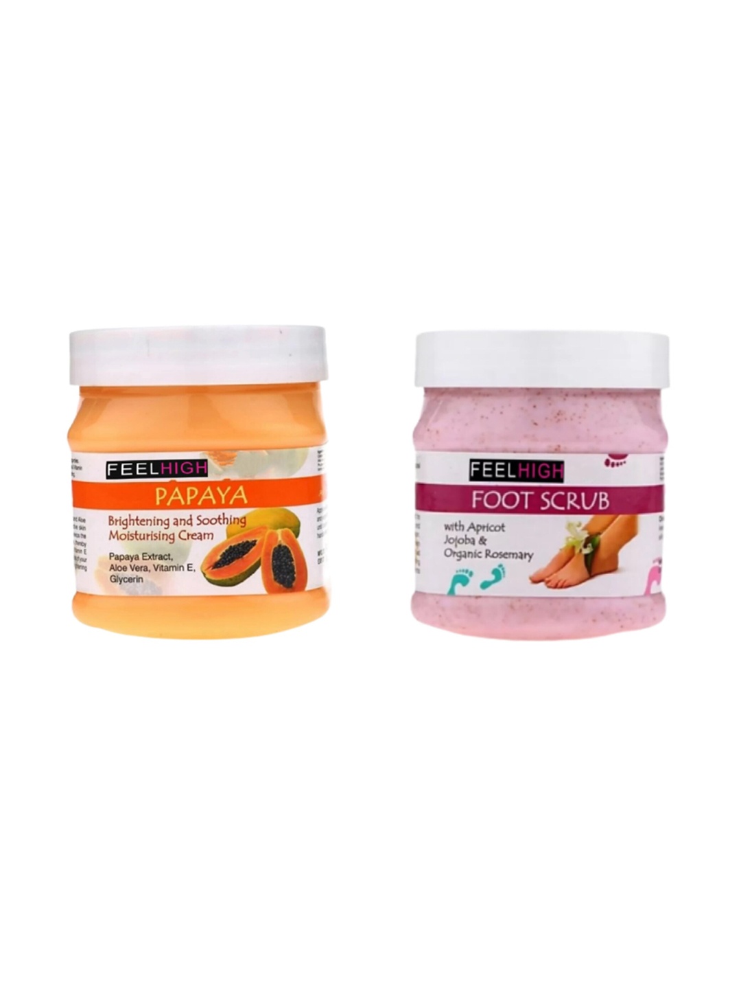 

FEELHIGH Set Of Papaya Cream And Foot Scrub - 500ml Each, Multi