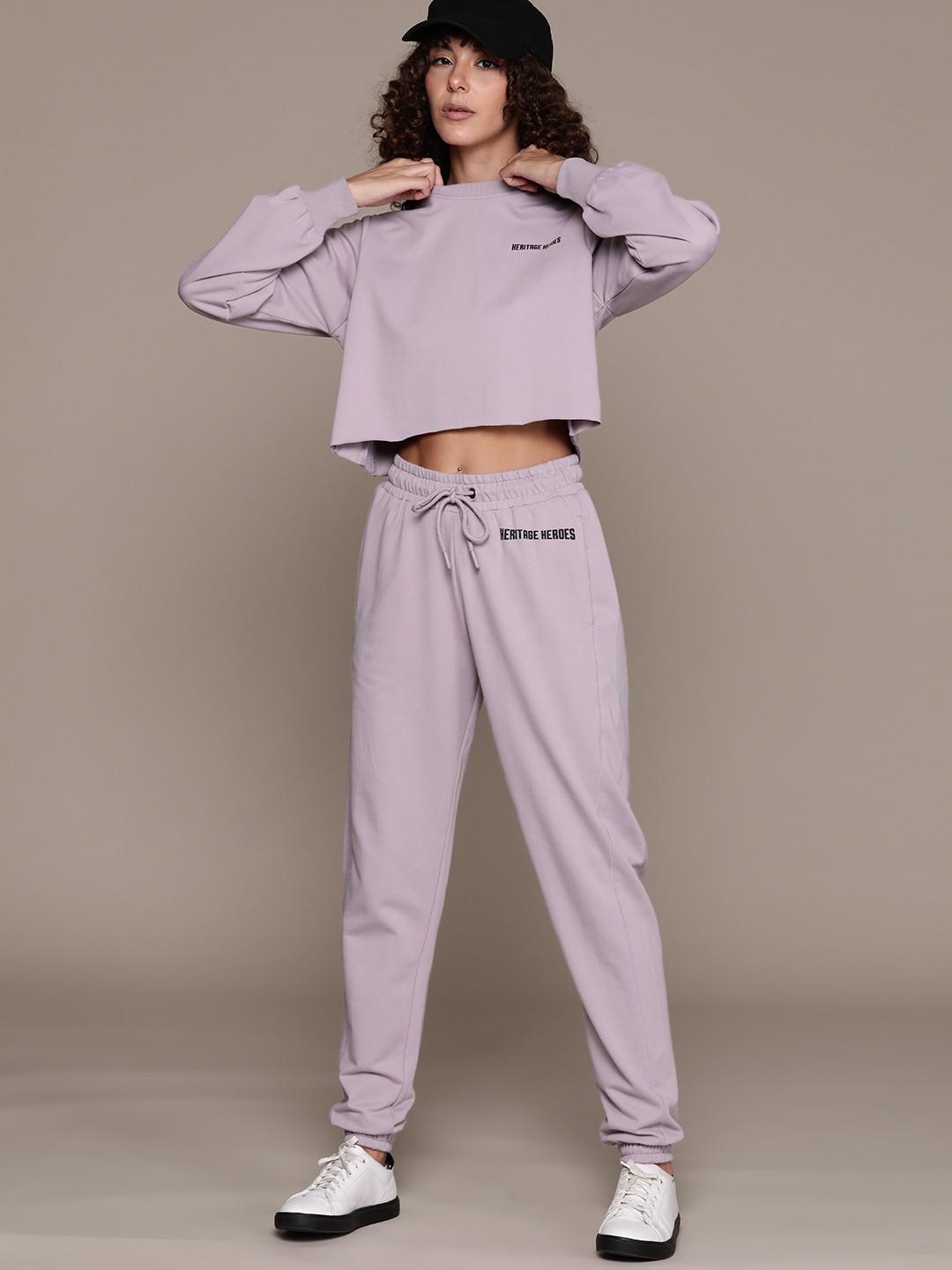 

The Roadster Lifestyle Co. x RE/LAX Women Solid Co-Ords, Lavender
