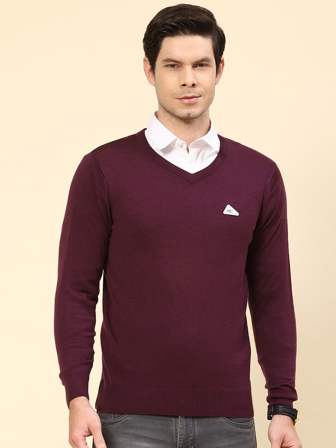 

Monte Carlo V-Neck Pullover Sweater, Purple