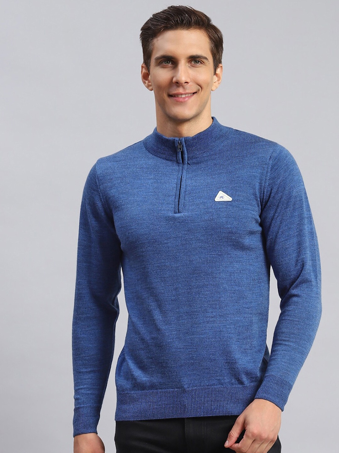 

Monte Carlo Turtle Neck Half Zipper Pullover Sweater, Blue