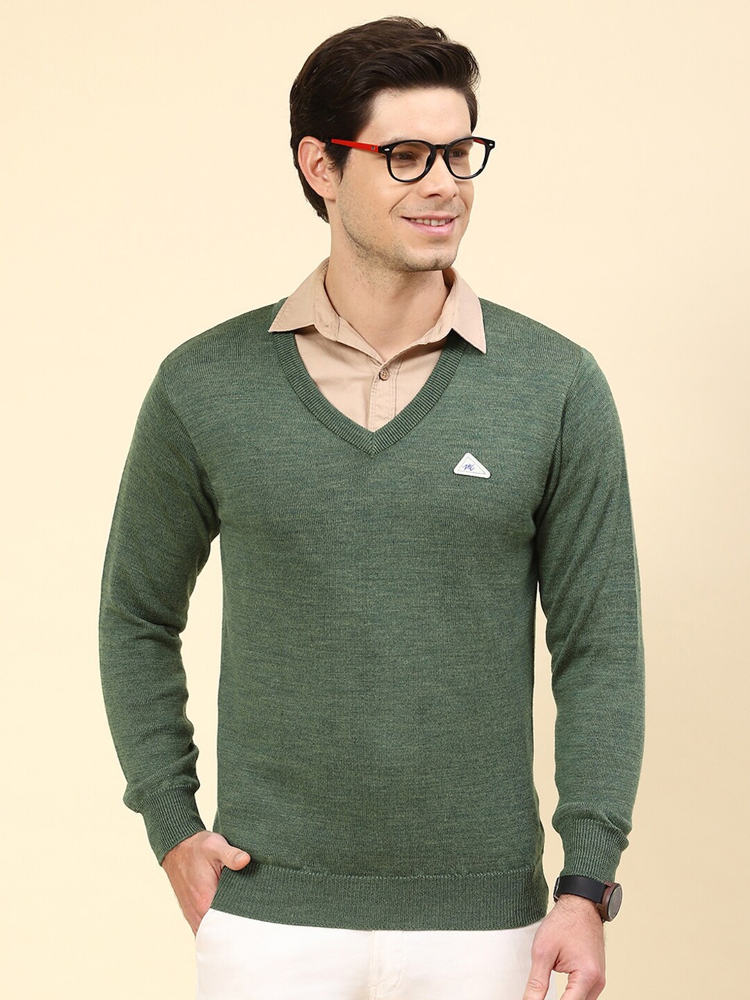 

Monte Carlo V-Neck Wool Pullover Sweater, Green