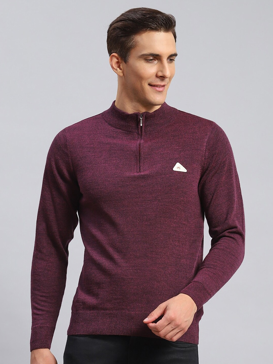 

Monte Carlo Turtle Neck Ribbed Woollen Pullover, Purple